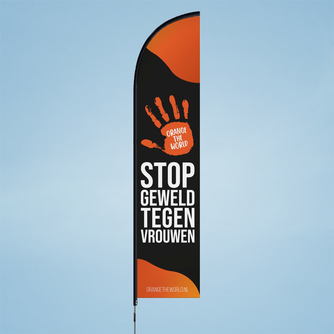 Orange the World Beach Flag M - black